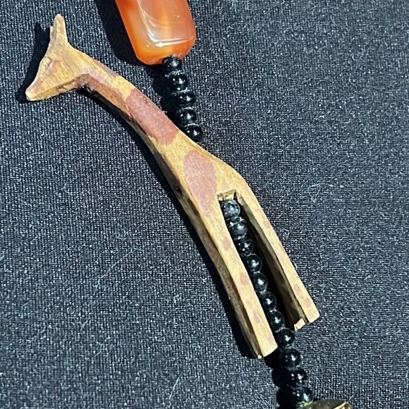 Vintage African-Style Mixed Media Necklace - 29 Inches - Picture 3 of 12